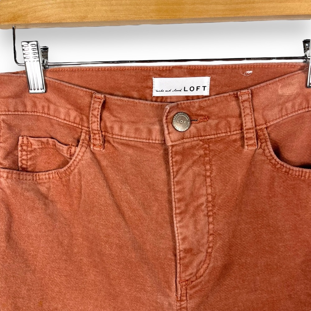Loft High Waist Skinny Corduroy Pants, Spicy Clove, Size 4/27 - Picture 4 of 14